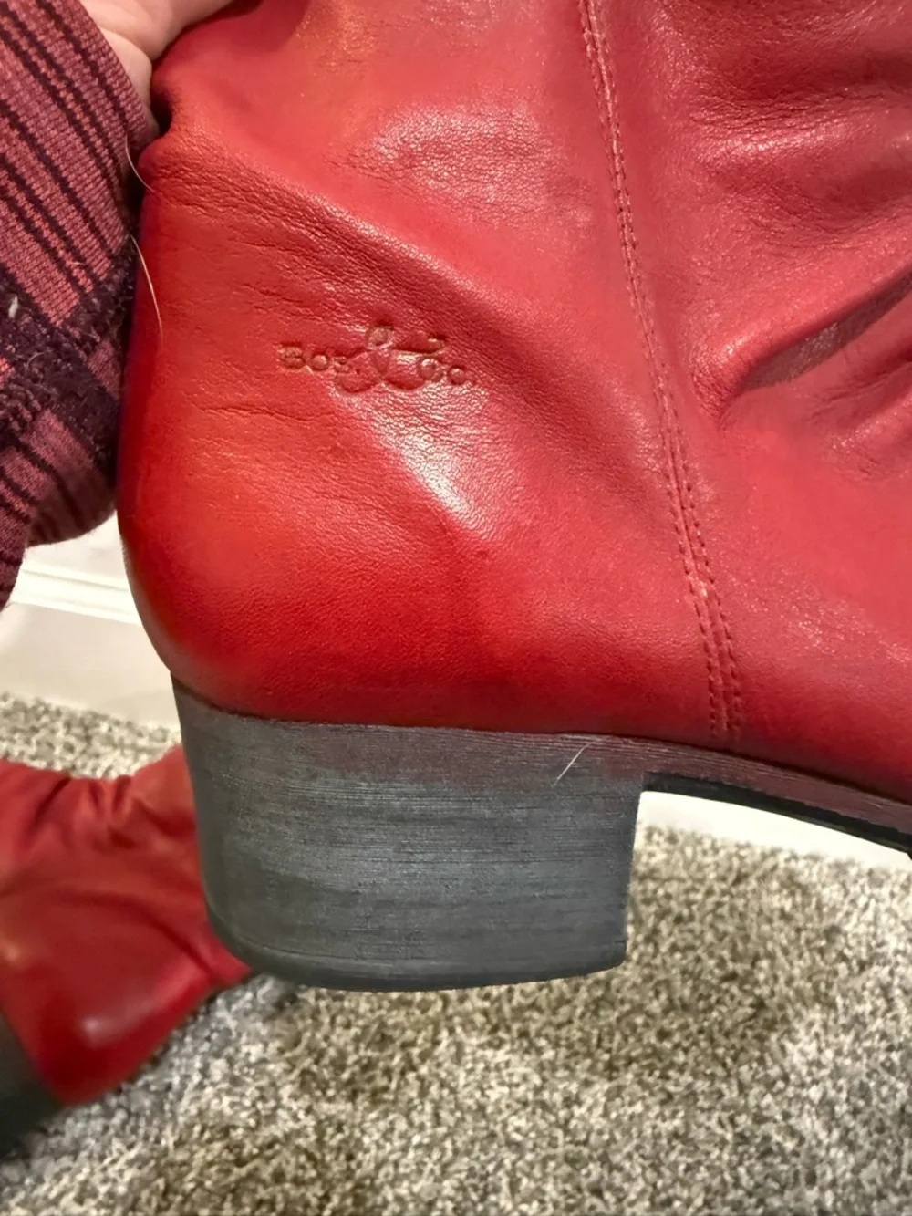 Bos&co Madrid Women's Red Leather Ankle Boots - Size 40 EU or 9 US